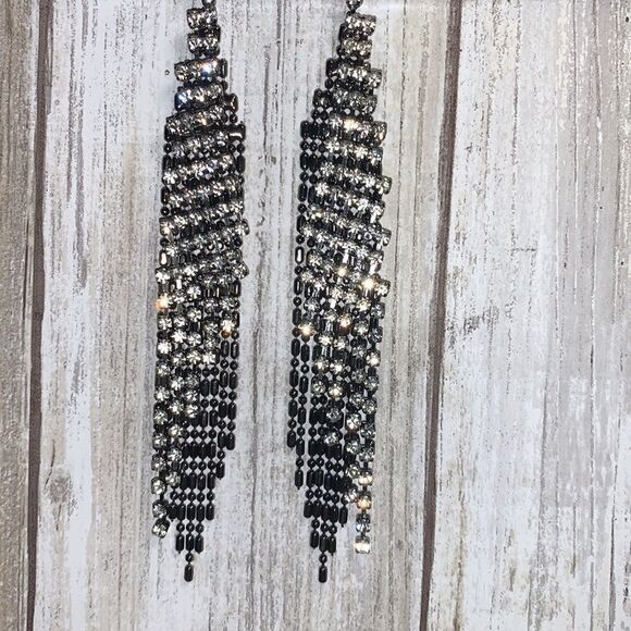 Rhinestone drop earrings  - Picture 4 of 8